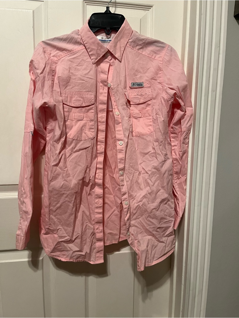 Columbia Women's Pink Long-Sleeve Button Fishing Shirt